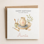 Personalised Pottery Theme Birthday Card for Wife, Mum, Grandma, Daughter, Auntie, Sister etc
