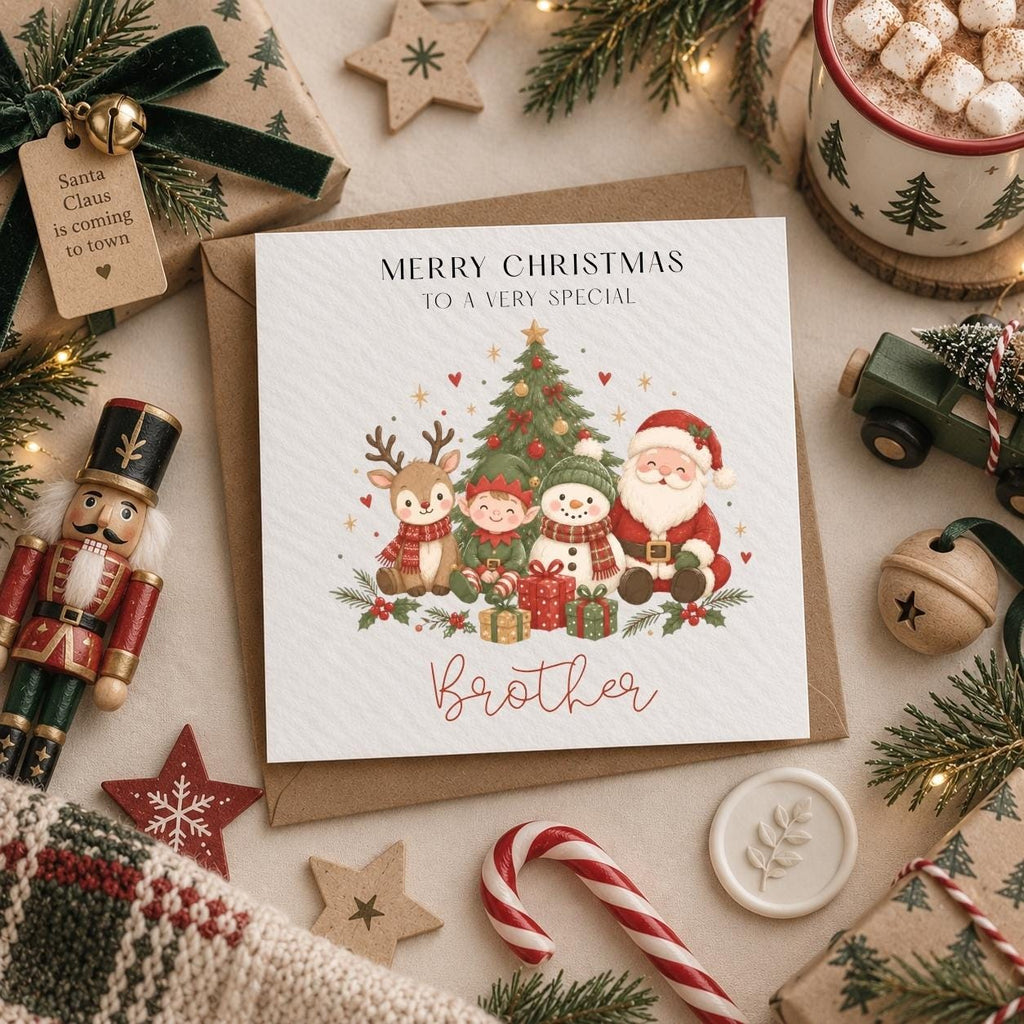 Personalised Christmas Card for Children | Santa, Elf, Snowman, Reindeer