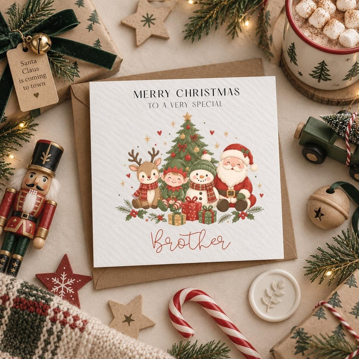 Personalised Christmas Card for Children | Santa, Elf, Snowman, Reindeer