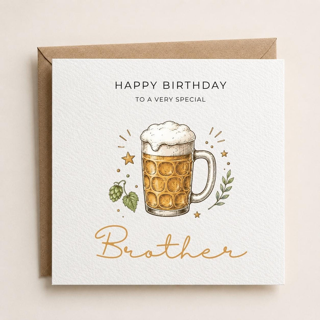 Personalised Beer Theme Birthday Card for Husband, Dad, Grandad, Son,  Uncle, Brother etc