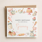 Personalised Baking Theme Birthday Card for Wife, Mum, Grandma, Daughter, Auntie, Sister etc