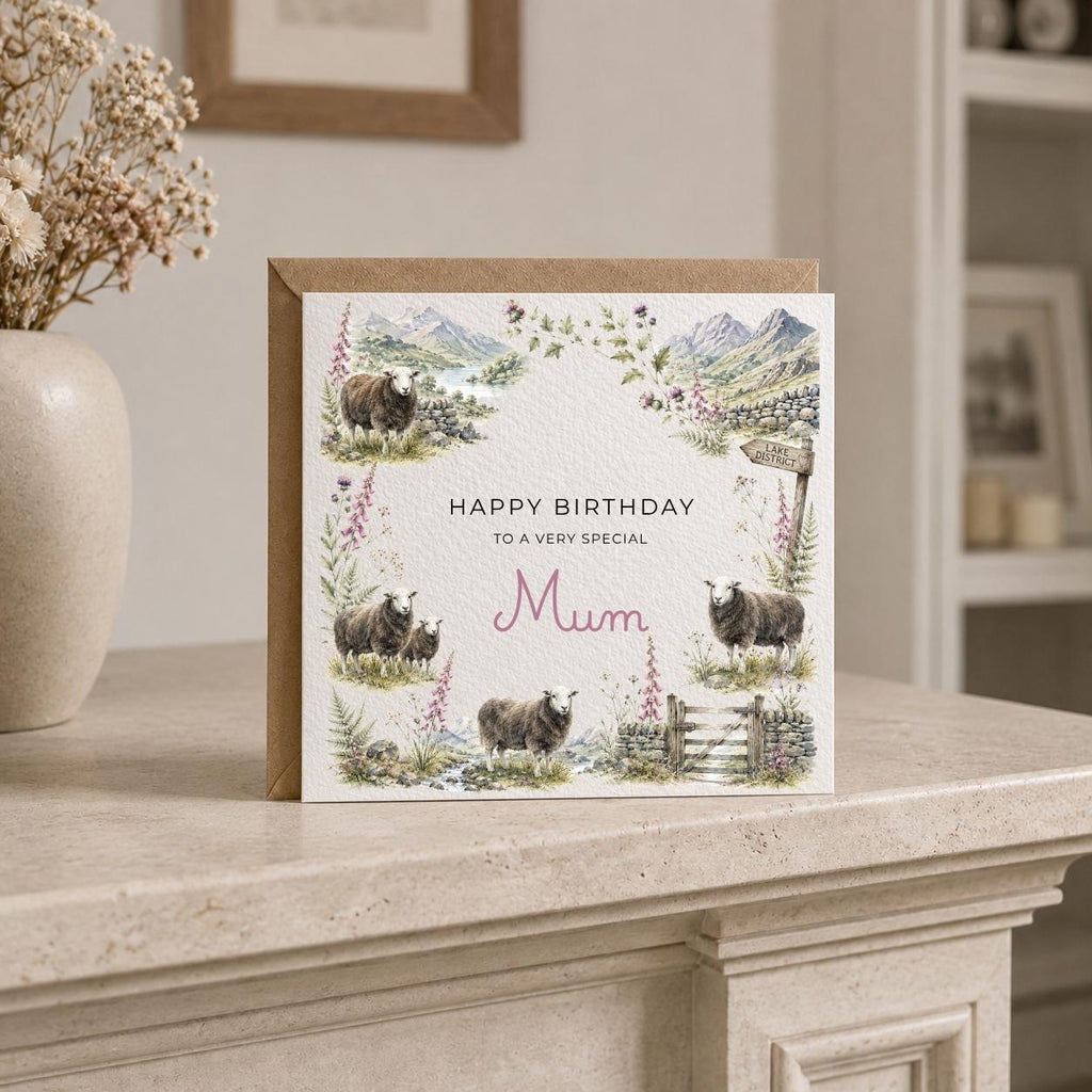Personalised Lake District Theme Birthday Card for Wife, Mum, Grandma, Daughter, Auntie, Sister etc