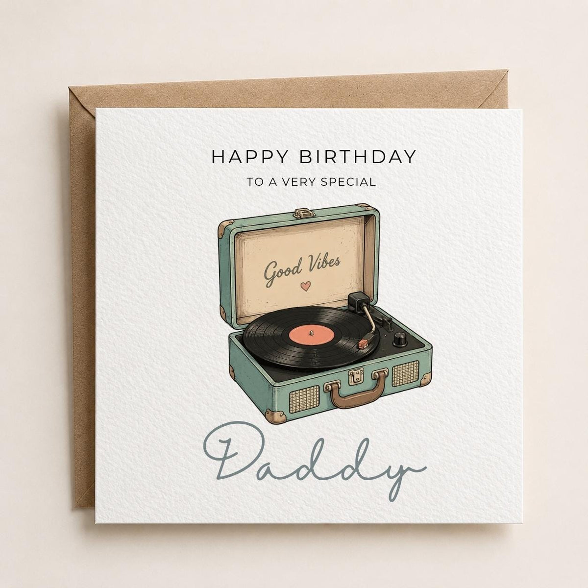 Personalised Record Theme Birthday Card for Husband, Dad, Grandad, Son,  Uncle, Brother etc