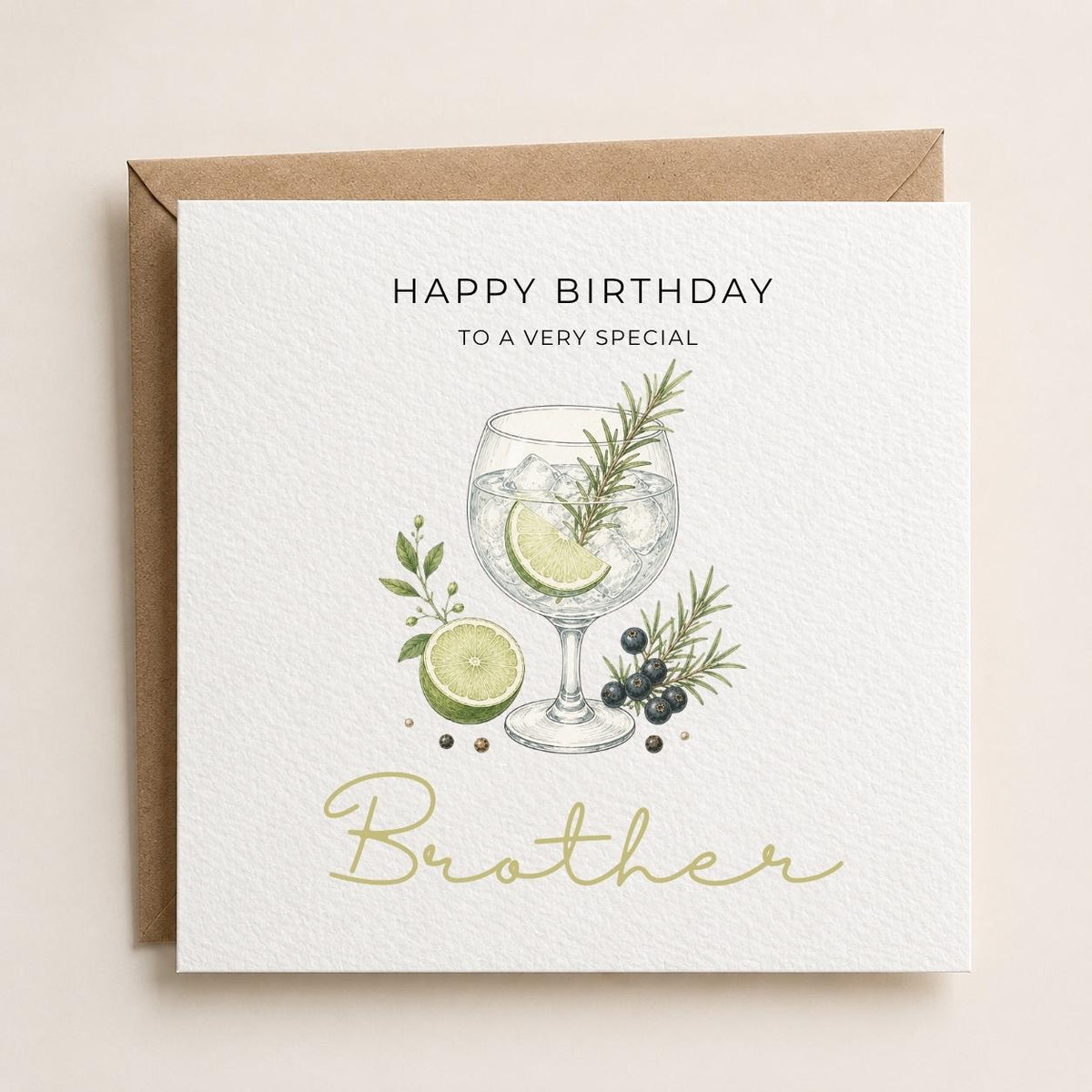 Personalised Gin Theme Birthday Card for Husband, Dad, Grandad, Son,  Uncle, Brother etc
