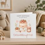 Personalised Strawberry Theme Birthday Card for Daughter, Granddaughter, Sister etc