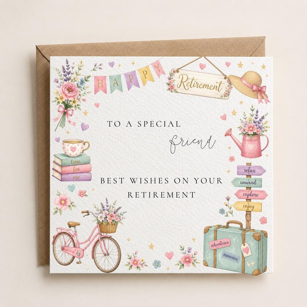Personalised For Her Happy Retirement Card