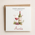 Personalised Wine Theme Birthday Card for Wife, Mum, Grandma, Daughter, Auntie, Sister etc