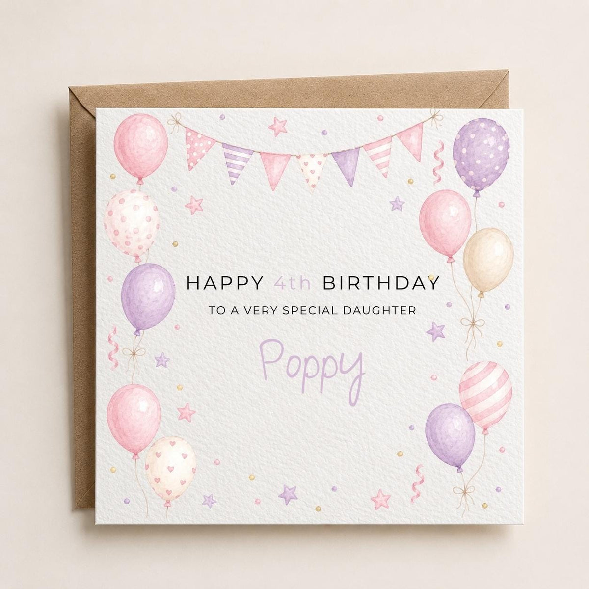 Personalised Birthday Theme Birthday Card for Daughter, Granddaughter, Sister etc