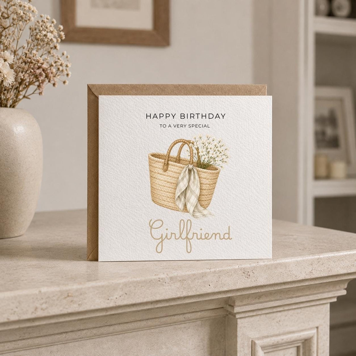 Personalised Neutral Theme Birthday Card for Wife, Mum, Grandma, Daughter, Auntie, Sister etc