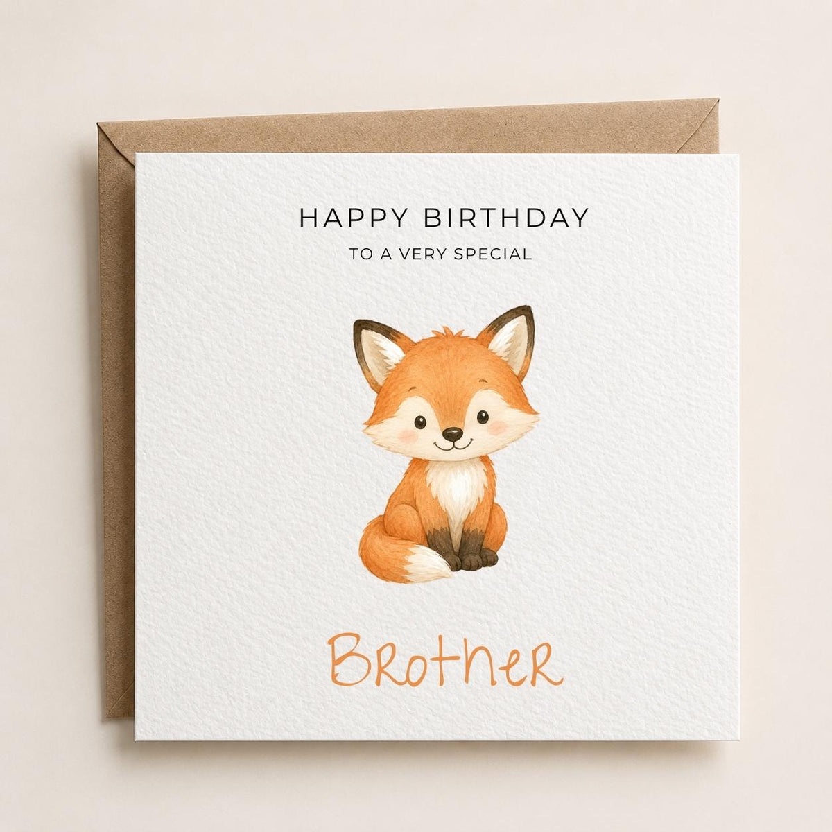 Personalised Foxes Theme Birthday Card for Son, Grandson, Brother etc