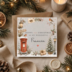 Personalised Christmas Card | Vintage Festive Greeting | Luxury Xmas Keepsake | Completely Customisable | Winter Scenes
