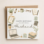 Personalised Office Theme Birthday Card for Husband, Dad, Grandad, Son,  Uncle, Brother etc