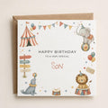 Personalised Circus Theme Birthday Card for Son, Grandson, Brother etc