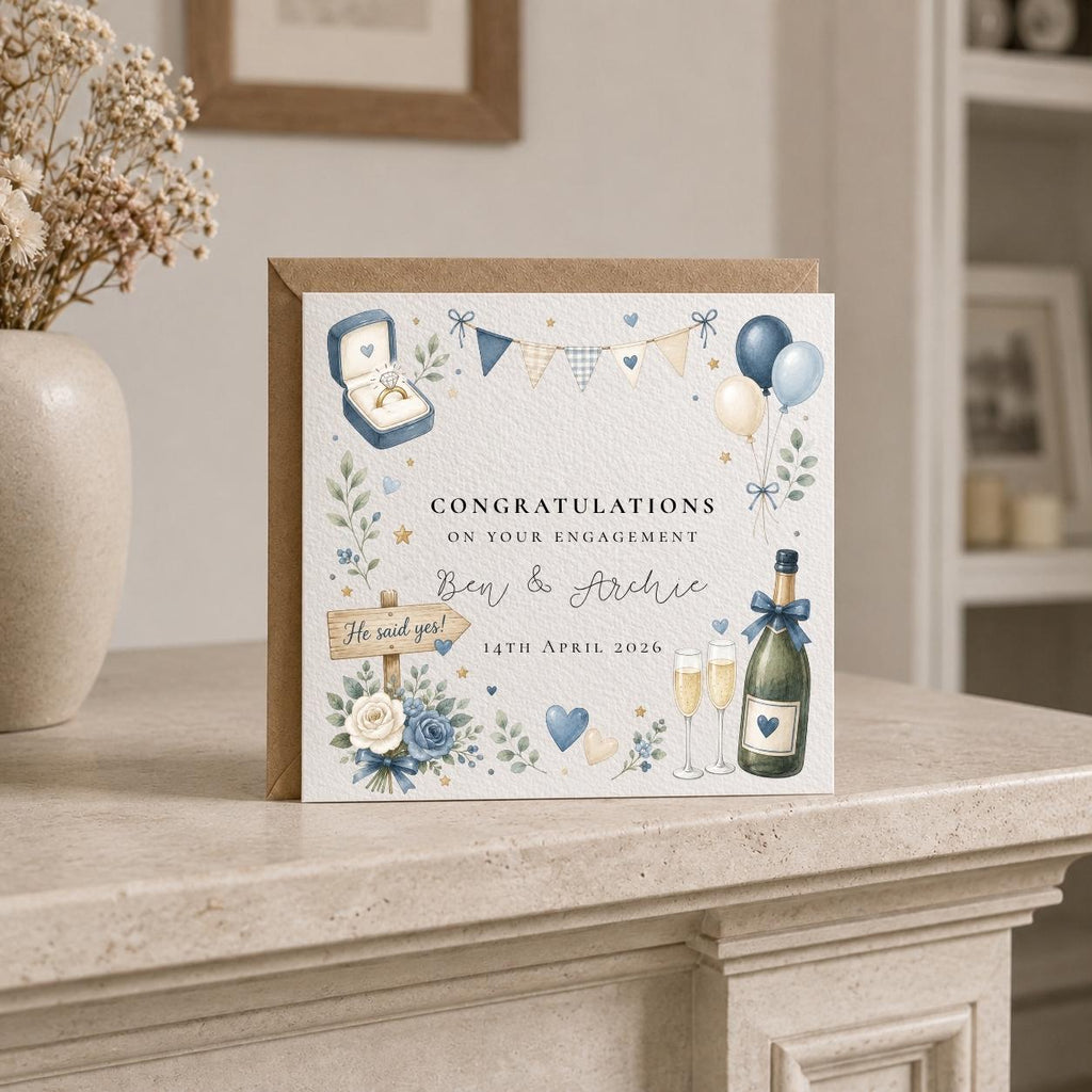 Personalised For Him Engagement Card