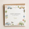 Personalised Cars Theme Birthday Card for Son, Grandson, Brother etc