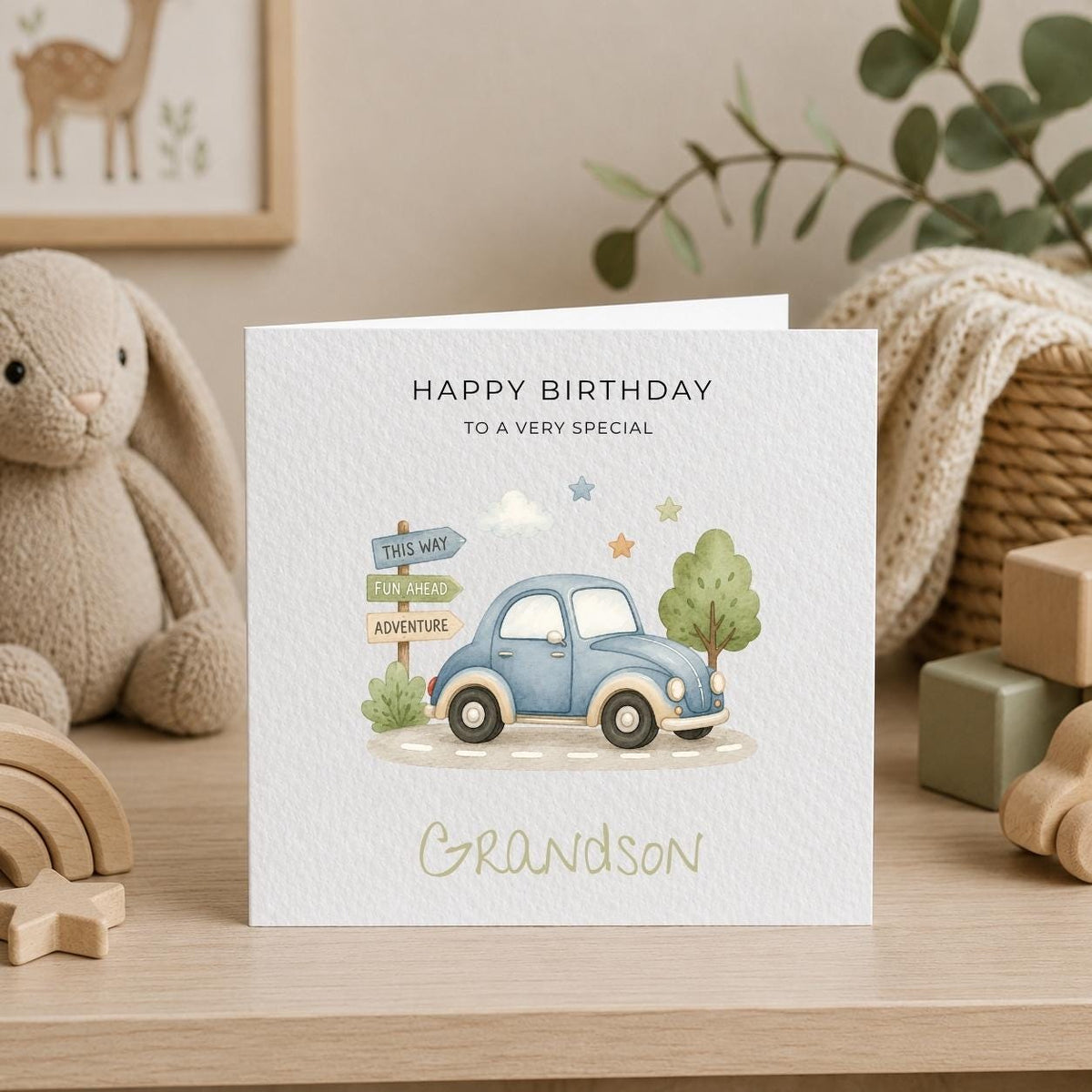 Personalised Cars Theme Birthday Card for Son, Grandson, Brother etc
