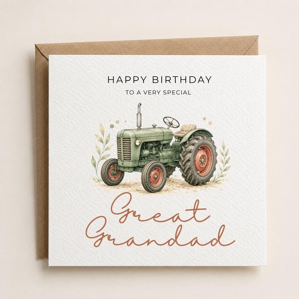 Personalised Tractor Theme Birthday Card for Husband, Dad, Grandad, Son,  Uncle, Brother etc