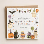 Personalised Halloween Birthday Card, Any Age, Any Name.