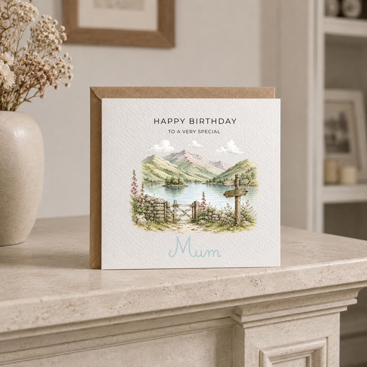 Personalised Lake District Theme Birthday Card for Wife, Mum, Grandma, Daughter, Auntie, Sister etc
