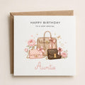 Personalised Designer Bags Theme Birthday Card for Wife, Mum, Grandma, Daughter, Auntie, Sister etc