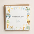 Personalised Icecream Theme Birthday Card for Son, Grandson, Brother etc