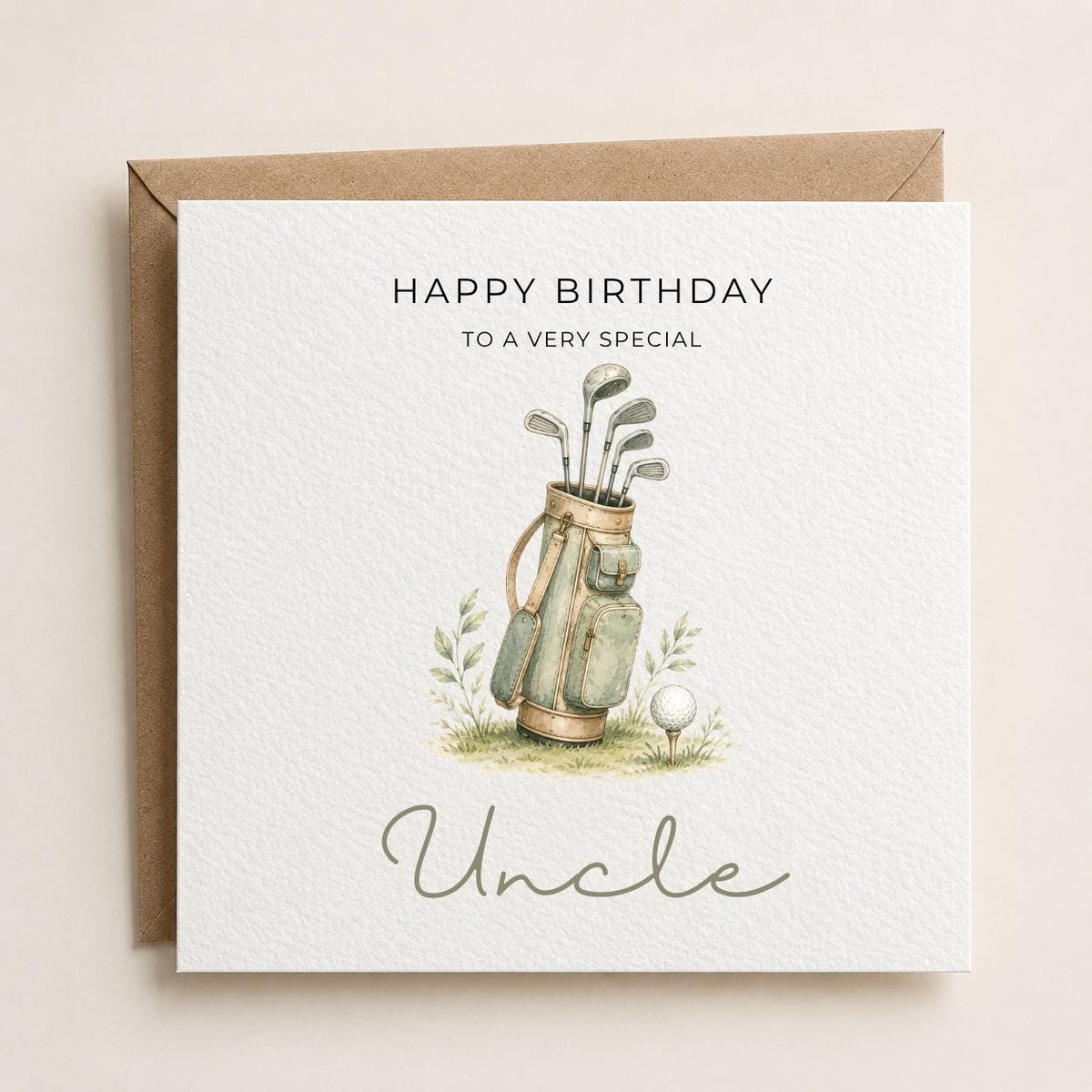 Personalised Golf Theme Birthday Card for Husband, Dad, Grandad, Son,  Uncle, Brother etc