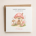 Personalised Mushroom Theme Birthday Card for Daughter, Granddaughter, Sister etc