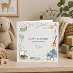 Personalised Music Theme Birthday Card for Son, Grandson, Brother etc