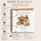 Personalised Christmas Card | Vintage Festive Greeting | Luxury Xmas Keepsake | Completely Customisable | Cosy Cottage