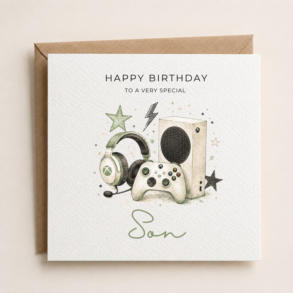 Personalised Gaming X-Box Theme Birthday Card for Husband, Dad, Grandad, Son,  Uncle, Brother etc