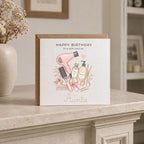Personalised Hairdresser Theme Birthday Card for Wife, Mum, Grandma, Daughter, Auntie, Sister etc