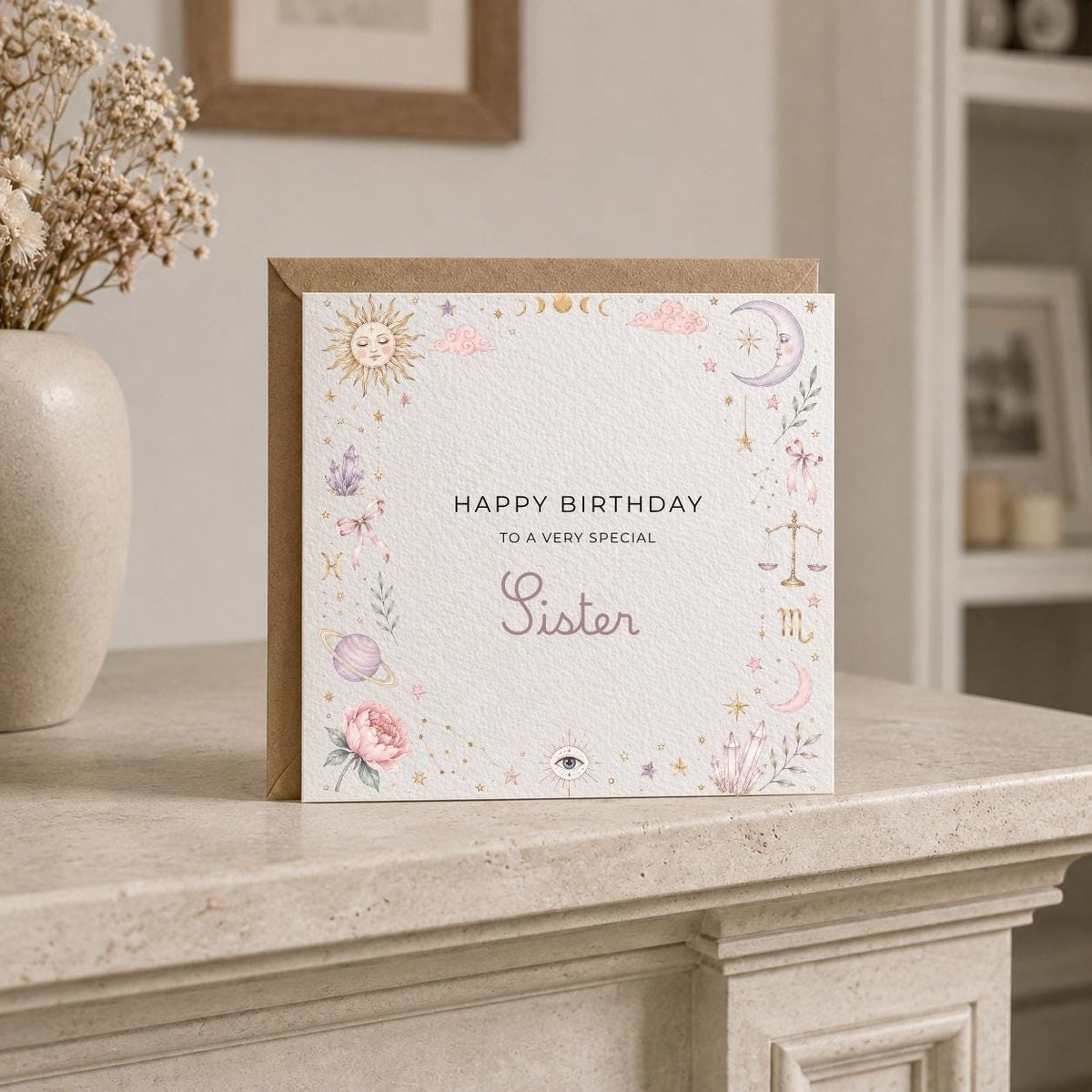 Personalised Astronomy Theme Birthday Card for Wife, Mum, Grandma, Daughter, Auntie, Sister etc
