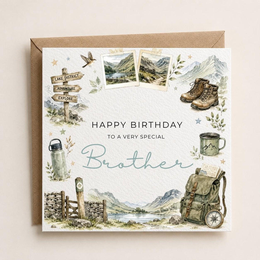 Personalised Lake District Theme Birthday Card for Husband, Dad, Grandad, Son,  Uncle, Brother etc