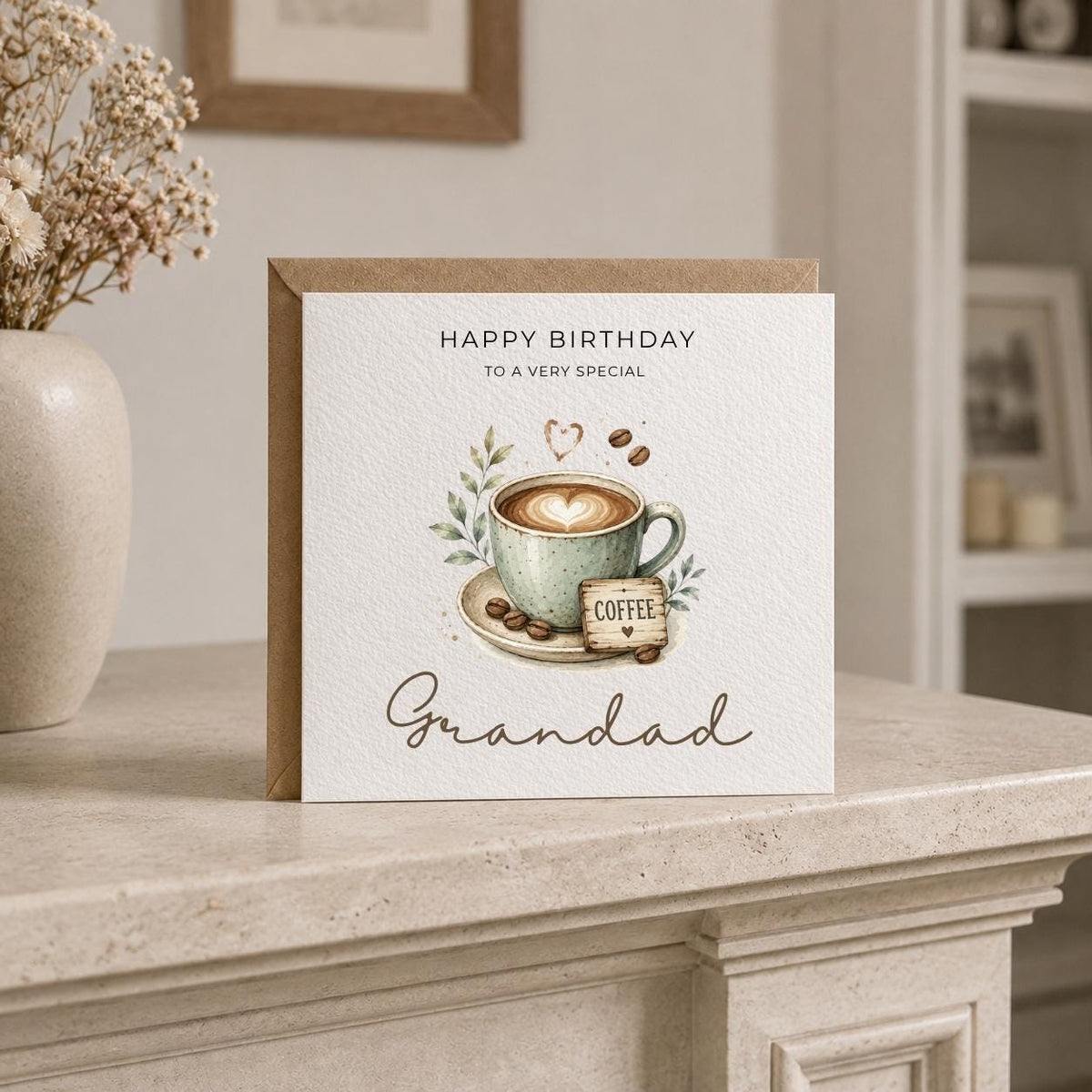 Personalised Coffee Theme Birthday Card for Husband, Dad, Grandad, Son,  Uncle, Brother etc