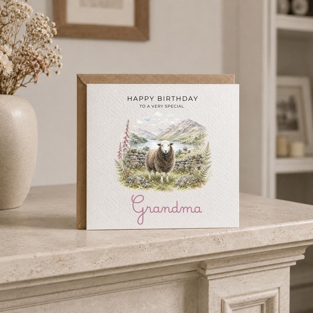 Personalised Lake District Theme Birthday Card for Wife, Mum, Grandma, Daughter, Auntie, Sister etc