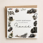 Personalised F1 Theme Birthday Card for Husband, Dad, Grandad, Son,  Uncle, Brother etc