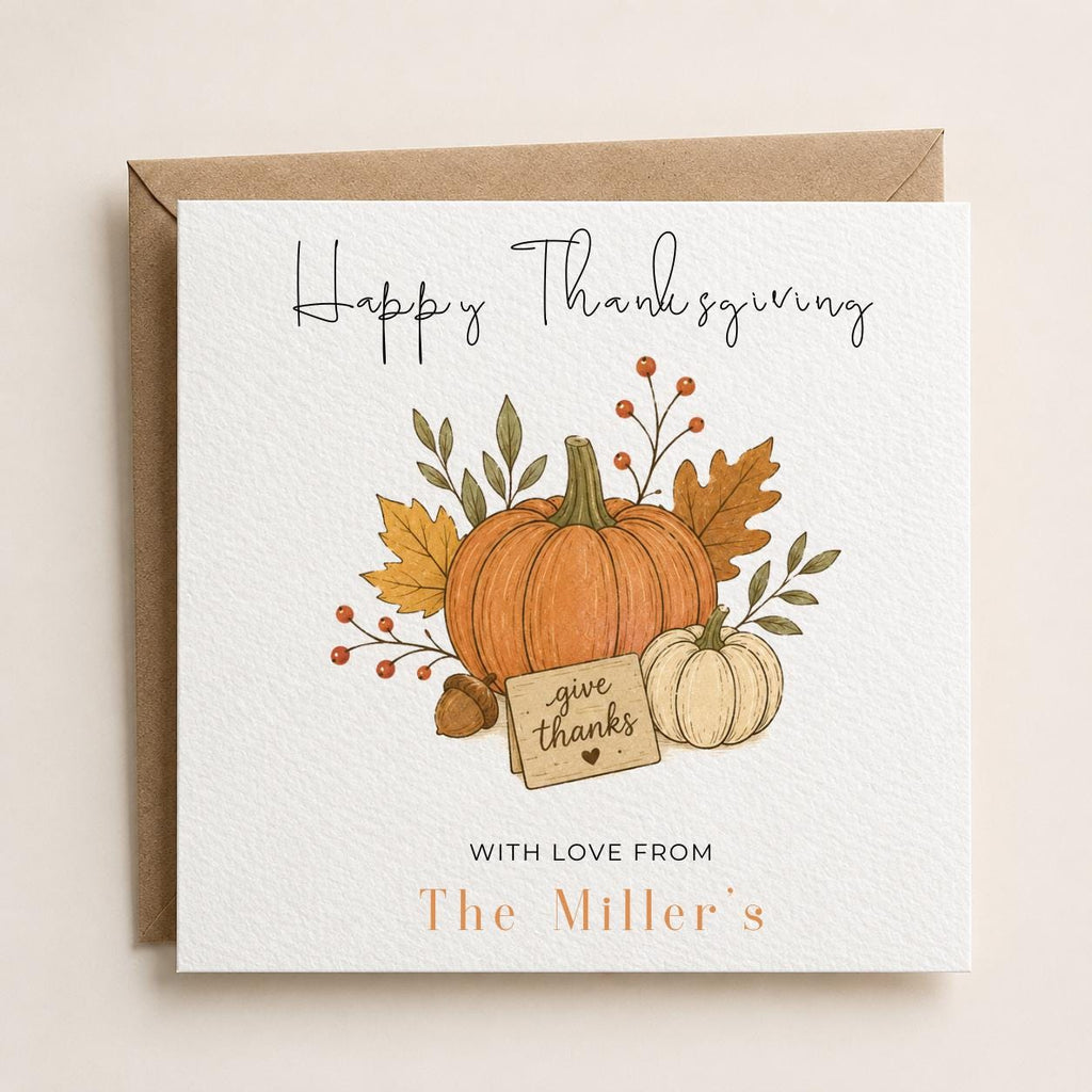 Personalised Thanksgiving Theme Greetings Card, Completely Customizable