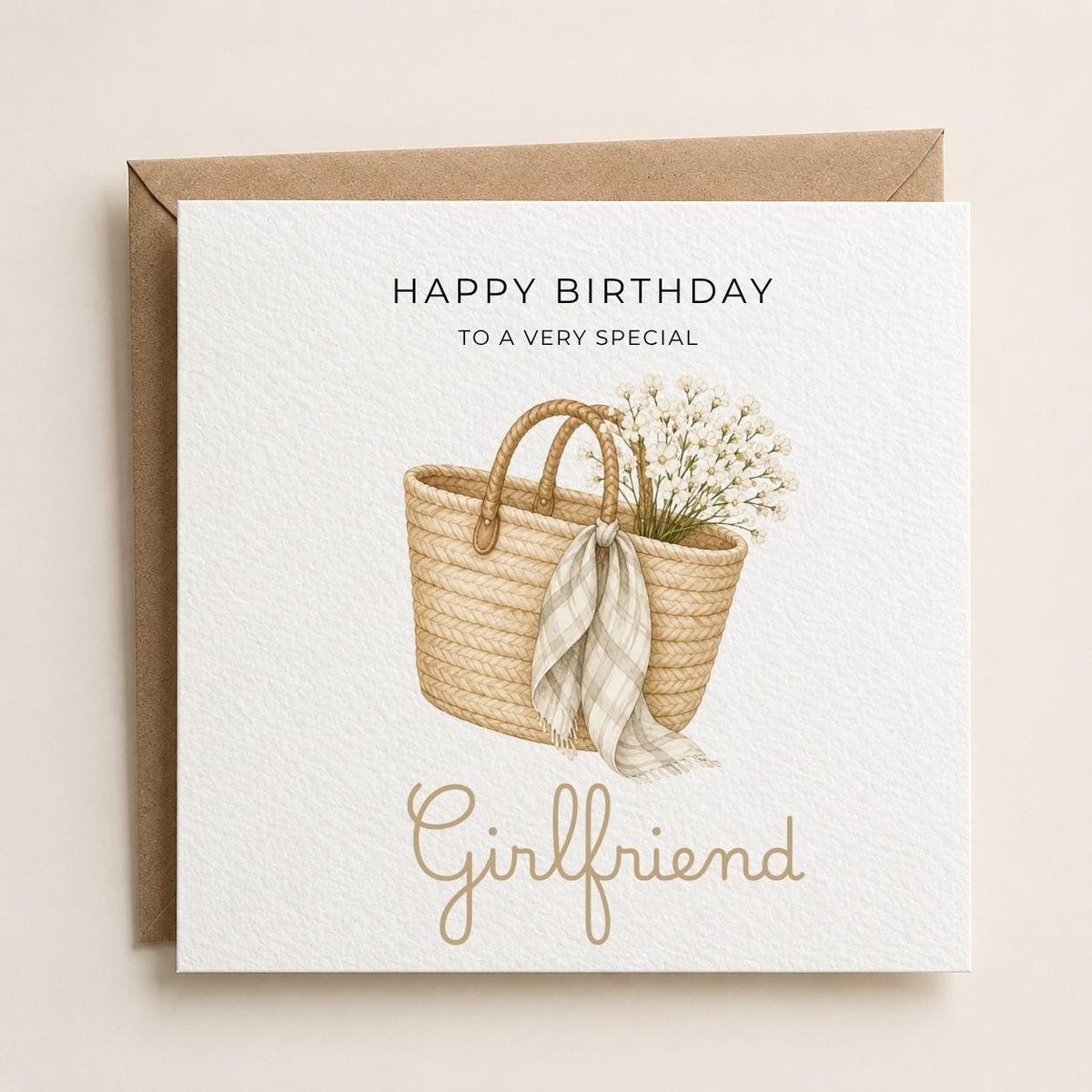 Personalised Neutral Theme Birthday Card for Wife, Mum, Grandma, Daughter, Auntie, Sister etc
