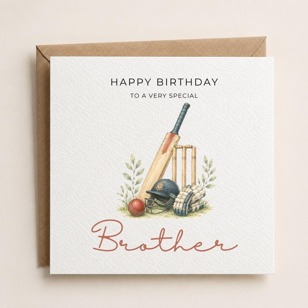 Personalised Cricket Theme Birthday Card for Husband, Dad, Grandad, Son,  Uncle, Brother etc