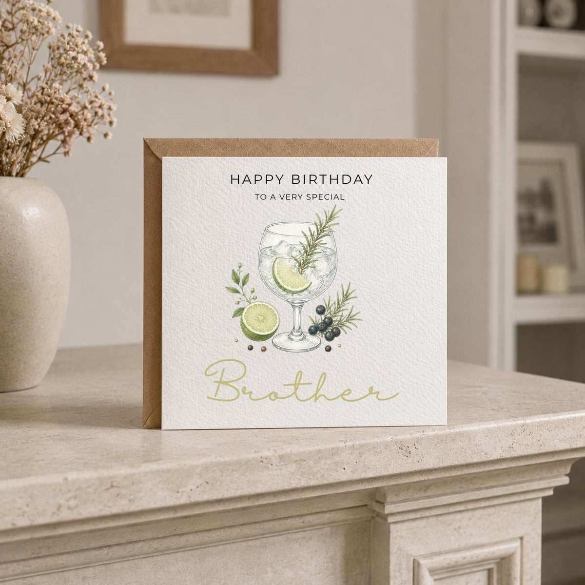 Personalised Gin Theme Birthday Card for Husband, Dad, Grandad, Son,  Uncle, Brother etc