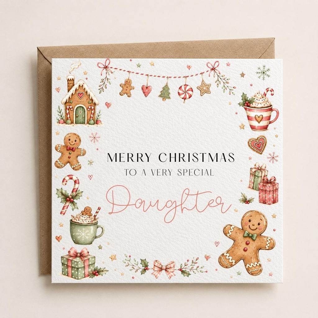 Personalised Christmas Card for Children | Gingerbread Man Theme