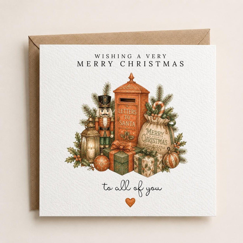 Personalised Christmas Card | Vintage Festive Greeting | Luxury Xmas Keepsake | Completely Customisable | Old-Fashioned Christmas