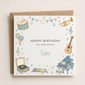 Personalised Music Theme Birthday Card for Son, Grandson, Brother etc