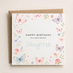 Personalised Butterfly Theme Birthday Card for Daughter, Granddaughter, Sister etc