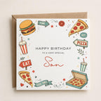 Personalised Pizza Theme Birthday Card for Husband, Dad, Grandad, Son,  Uncle, Brother etc