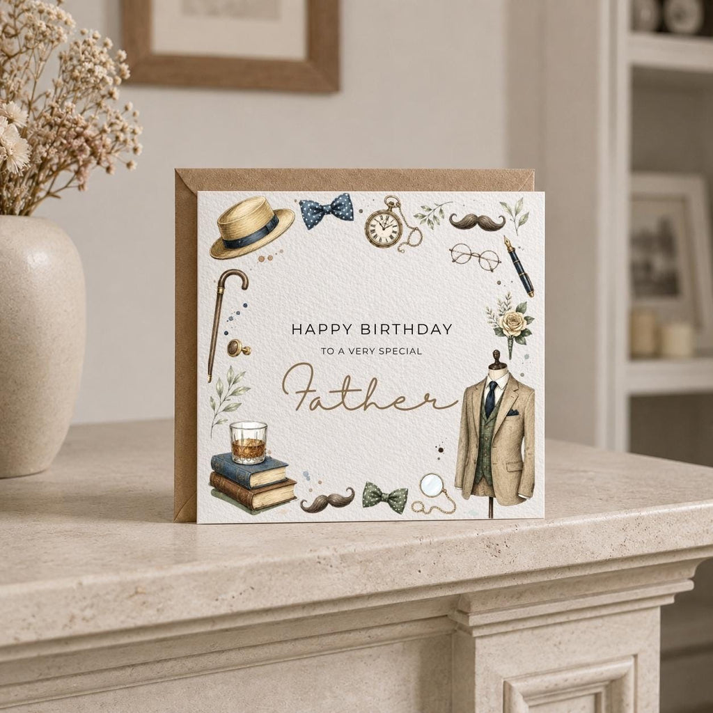 Personalised Gent Theme Birthday Card for Husband, Dad, Grandad, Son,  Uncle, Brother etc