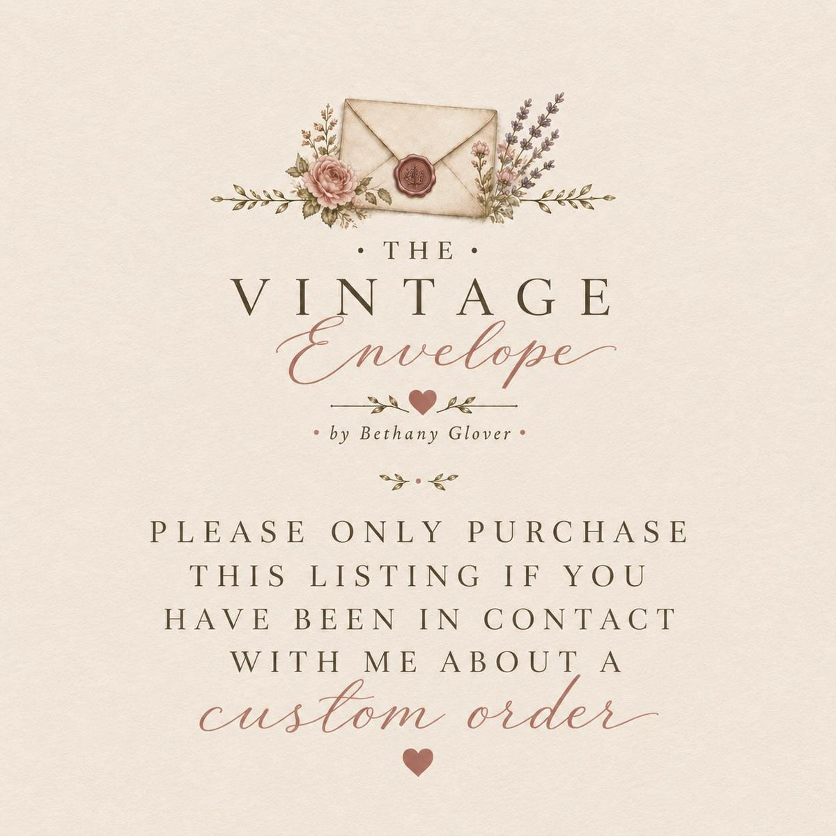 The Vintage Envelope's Custom Card Design Service