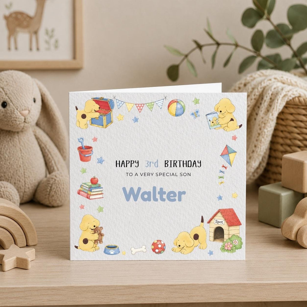 Personalised Spot Theme Birthday Card for Daughter, Son, Sister, Brother, Friend etc