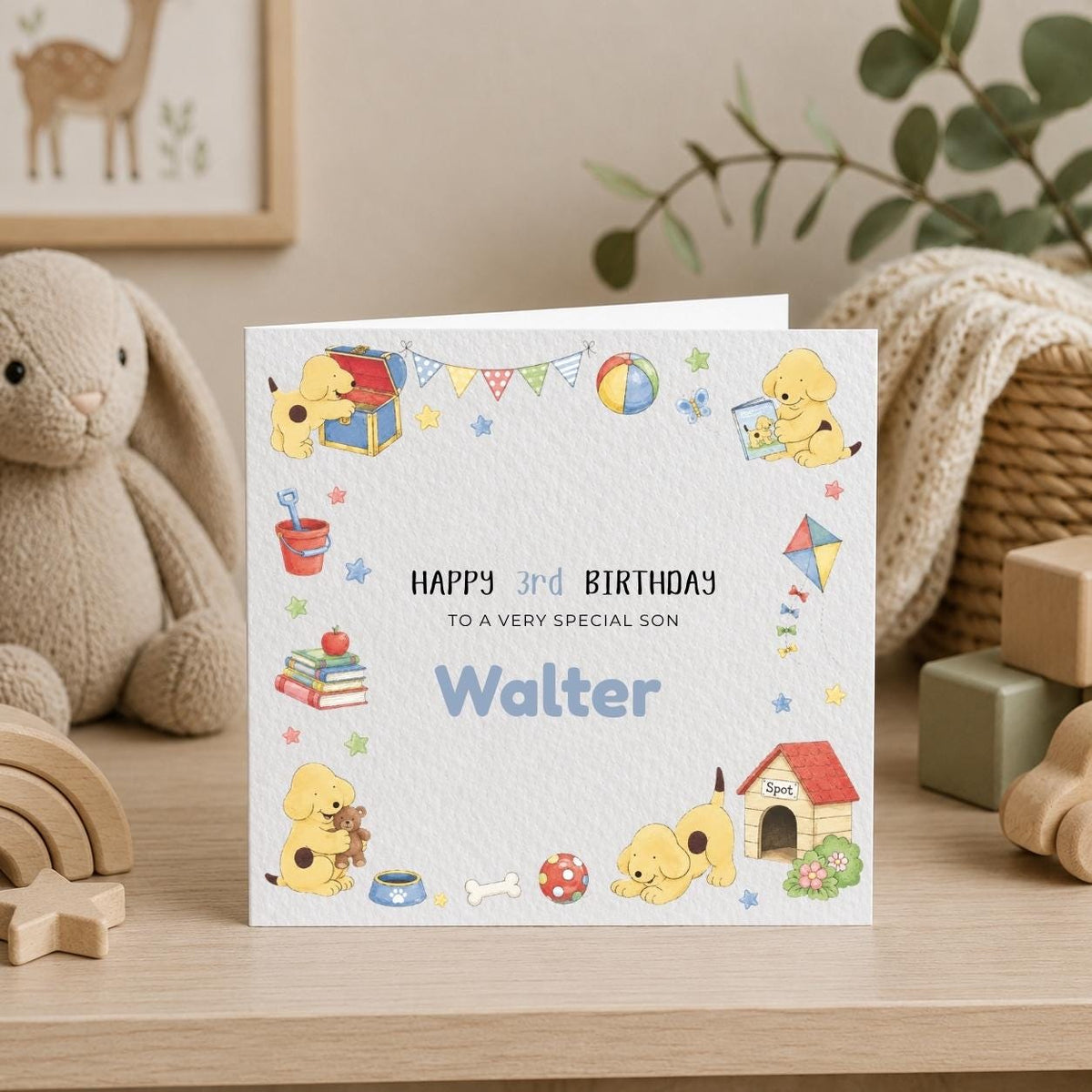 Personalised Spot Theme Birthday Card for Daughter, Son, Sister, Brother, Friend etc