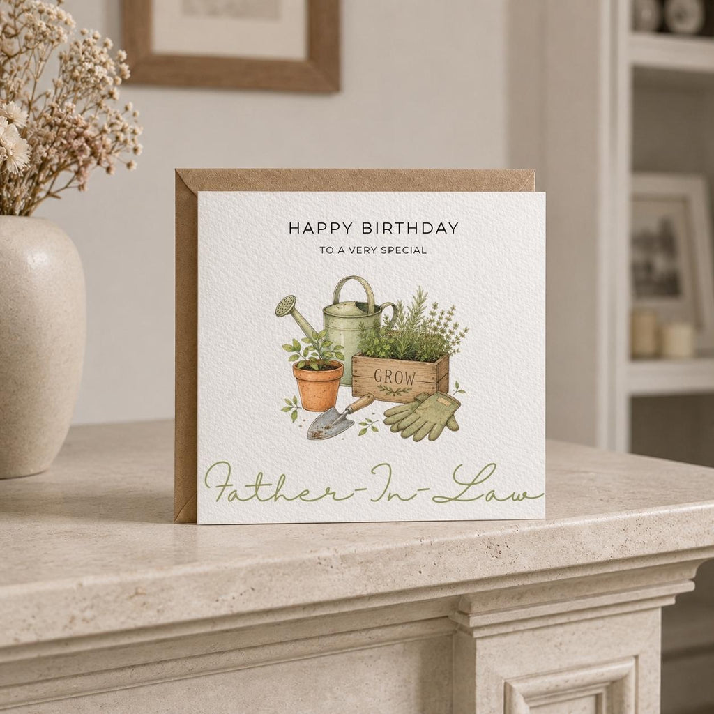 Personalised Gardening Theme Birthday Card for Husband, Dad, Grandad, Son,  Uncle, Brother etc